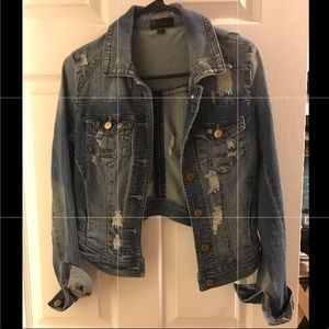 Destroyed denim jacket